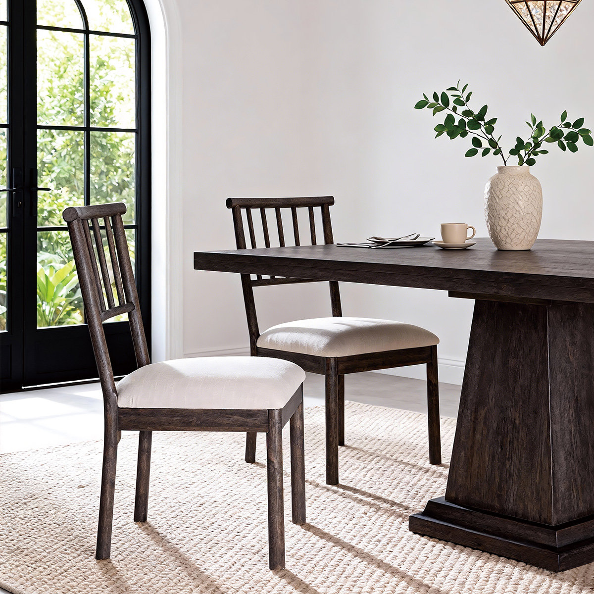 Wales Upholstered Dining Chair (Set of 2), Walnut