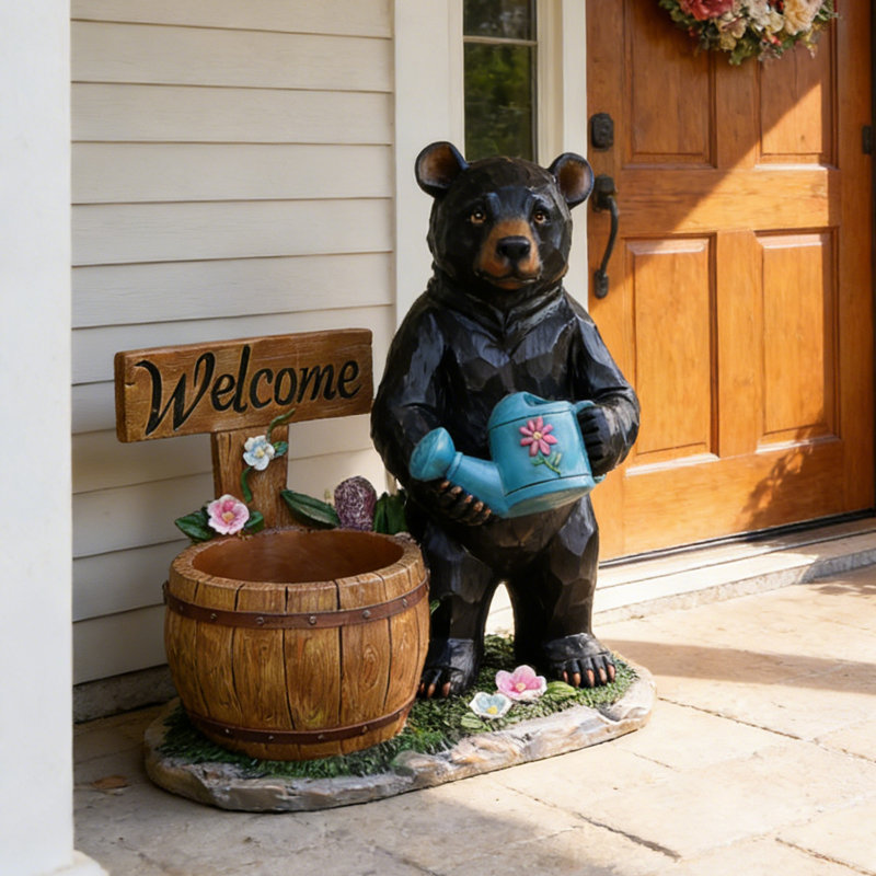 Statue de jardin animal avec sculpture en forme d'ours pour jardin