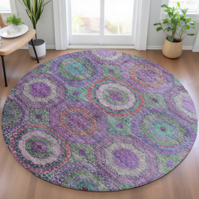 Tapis mauve lavable à la machine intérieur / extérieur Xhevrie