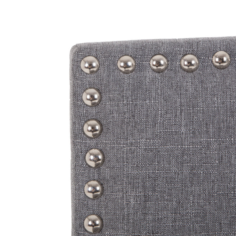 Solita Upholstered Counter Stool with Solid Wood Frame, Gray