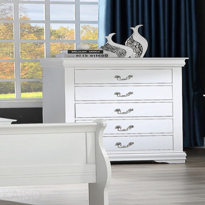Commode de style contemporain à 5 tiroirs avec 1 tiroir Louis Philip