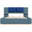 Grand lit plateforme tapissier avec panneau, cadre de lit plateforme, aucun sommier requis, assemblage facile-47226113