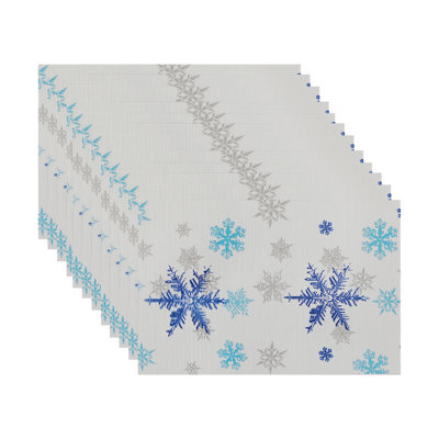 Vinyl Placemat (Snowflakes) - Set Of 12