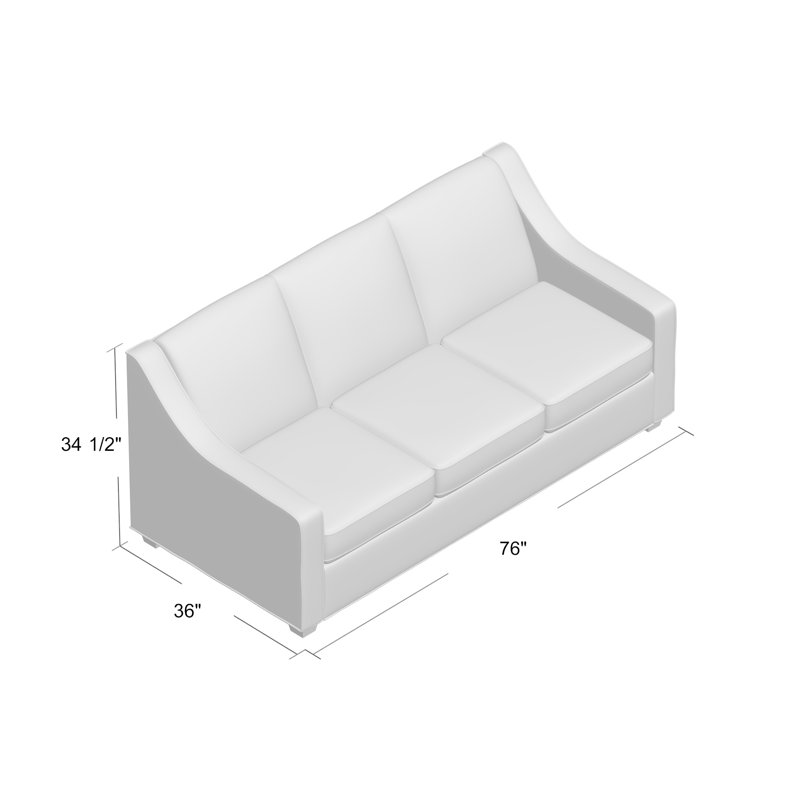 Phillips Square Arm Sofa with Reversible Cushions, BM Cherry, Connelly Crow, 34.5" H x 76" W x 36" D