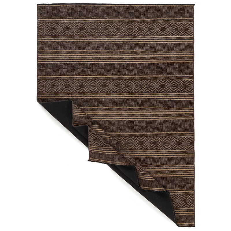 Tapis contemporain noir et beige 7 x 9