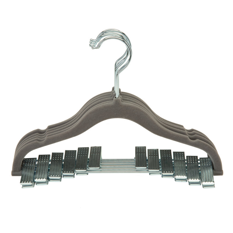 Paquet de 24 cintres pour enfants en velours gris Simplify, Gris, 24