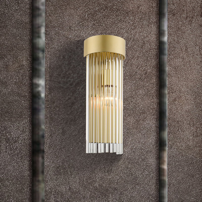 Bamey Steel Flush Mounted Sconce, Soft Gold