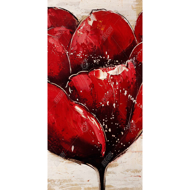 Red tulips closeup - 15.75"x31.50" Desk mat