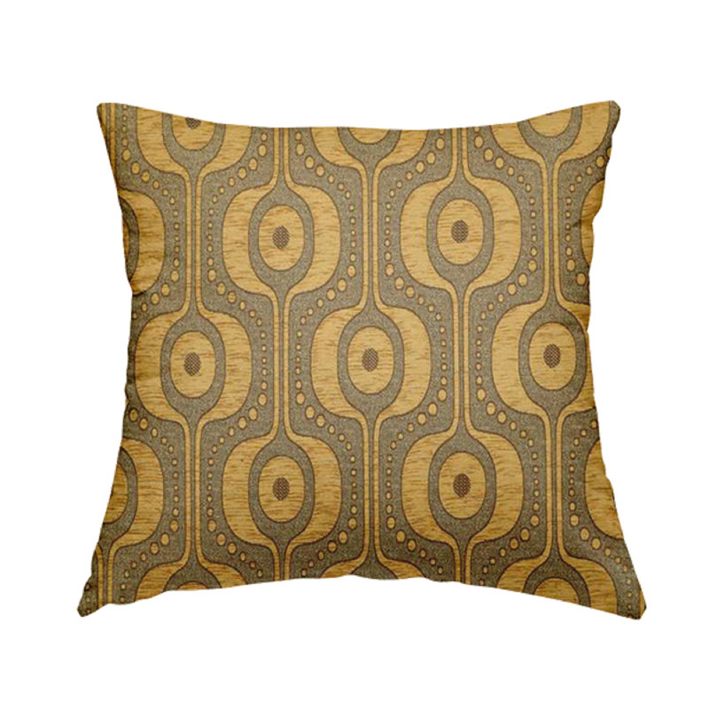 Kory Geometric Square Cushion, 55cm H x 55cm W x 5cm D, Gold