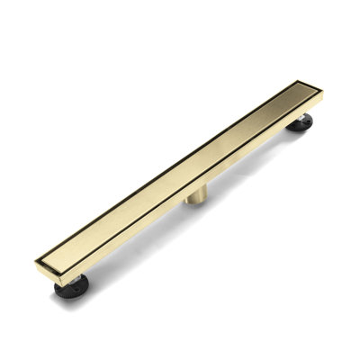 FlowCore 32" Brushed Gold linear grid drain