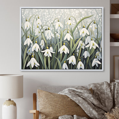 «Snowdrops Moonlit Whispers - Snowdrops», reproduction d'art sur toile