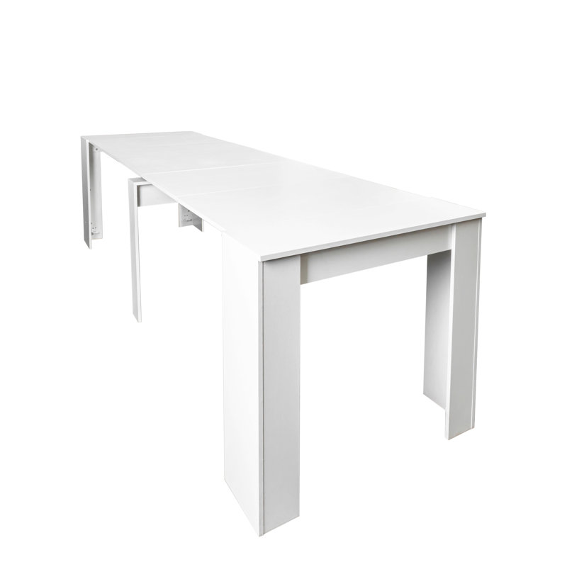 Table de salle à manger multifonctionnelle extensible, Blanc