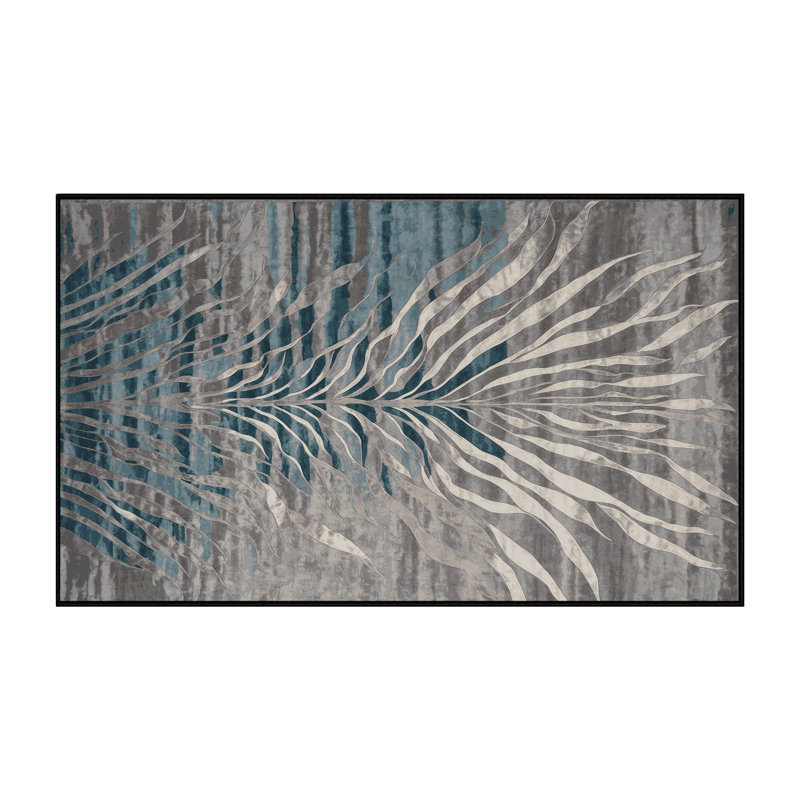 Tapis gris lavable à la machine, Rectangle 8 pi x 10 pi