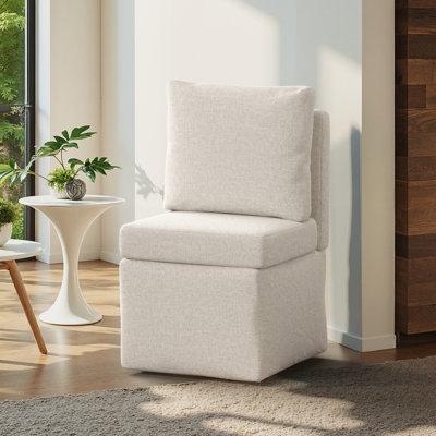 Chaise rembourrée avec espace de rangement