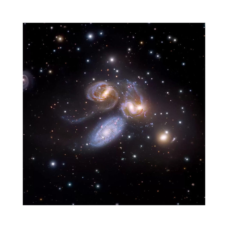 Stephan's Quintet, Compact Galactic Group in Pegasus Composite Image 1 Piece Wrapped Canvas Wall Art, 30.48 cm H x 30.48 cm W