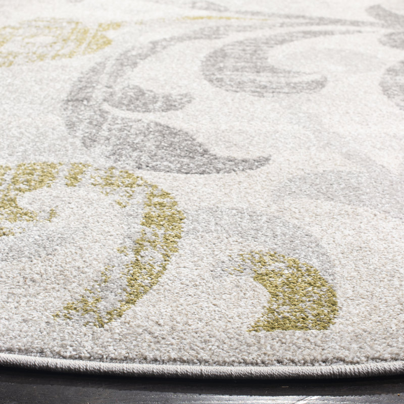 Tapis ivoire / gris clair Ammundsen, Rond 5 pi