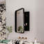 Armoire à pharmacie encastrée en métal noir 16 x 24 po avec miroir et tablettes réglables Miroir mural noir avec rangement pour salle de bain