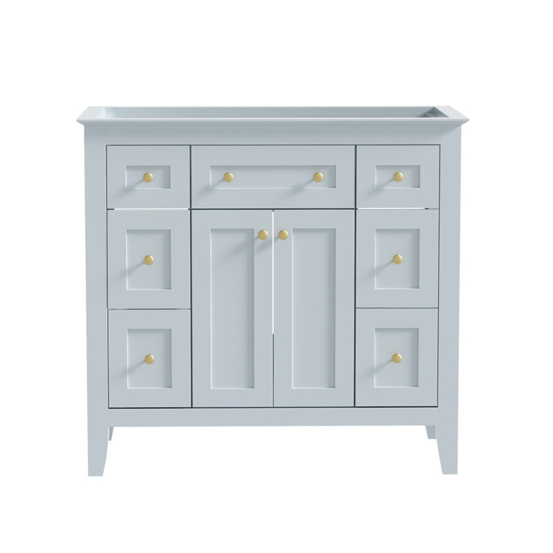 35.51'' Single Bathroom Vanity Base Only, Light Blue
