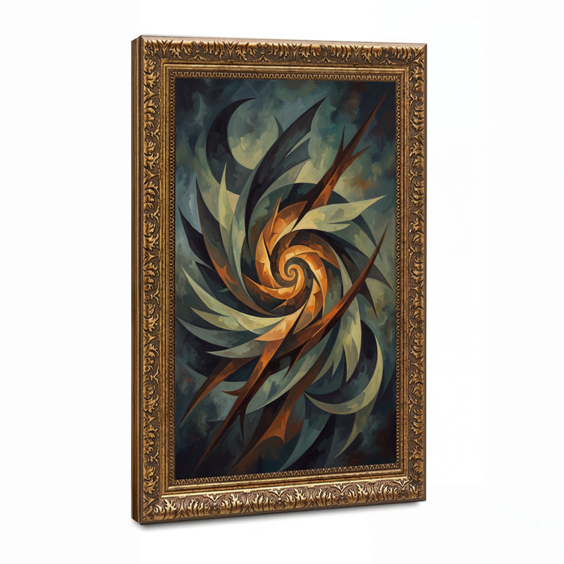 Toile murale d'Halloween avec motif abstrait en spirale tourbillonnante dans des tons oranges chauds, 30"H x 20"W