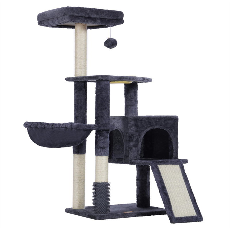 Evalena Cat Tree, Dark Gray, 7.09" H x 12.6" W x 17.32" L
