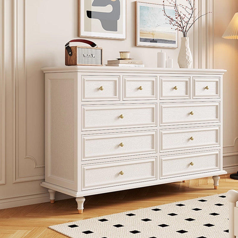 Armoire d'appoint en bois manufacturé blanc massif, Blanc