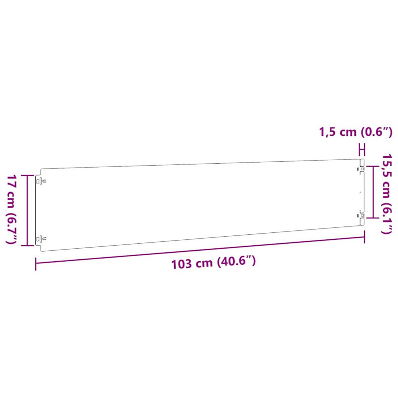 Lawn Edgings 10 Pcs Cold-Rolled Steel, 20cm H x 103cm W x 0.05cm D, Anthracite