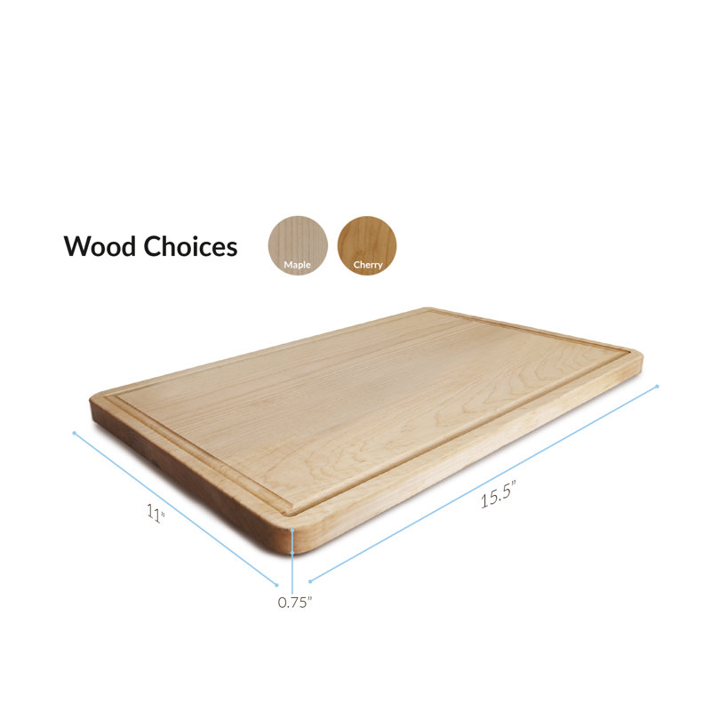 Maple Rectangular Cutting Board with Juice Groove