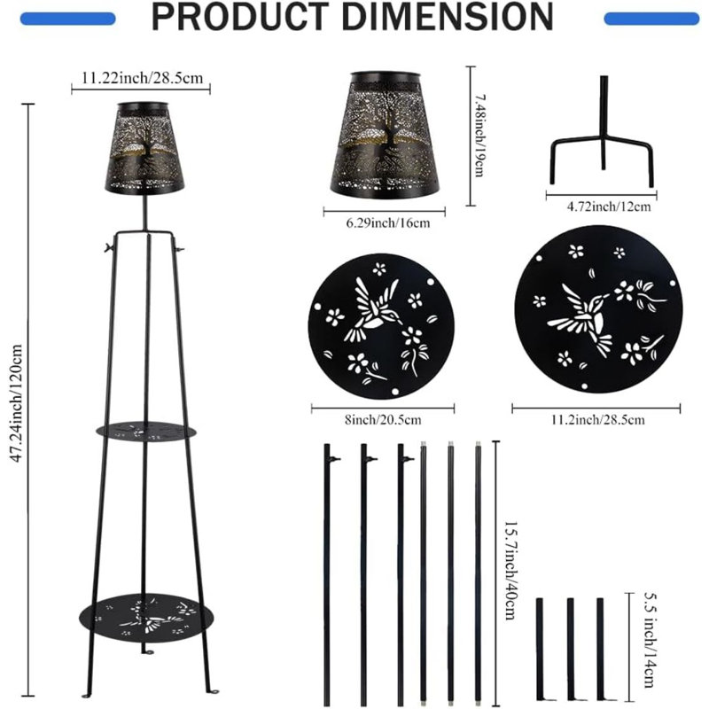 Lampe sur pied d'extérieur 47,24 po