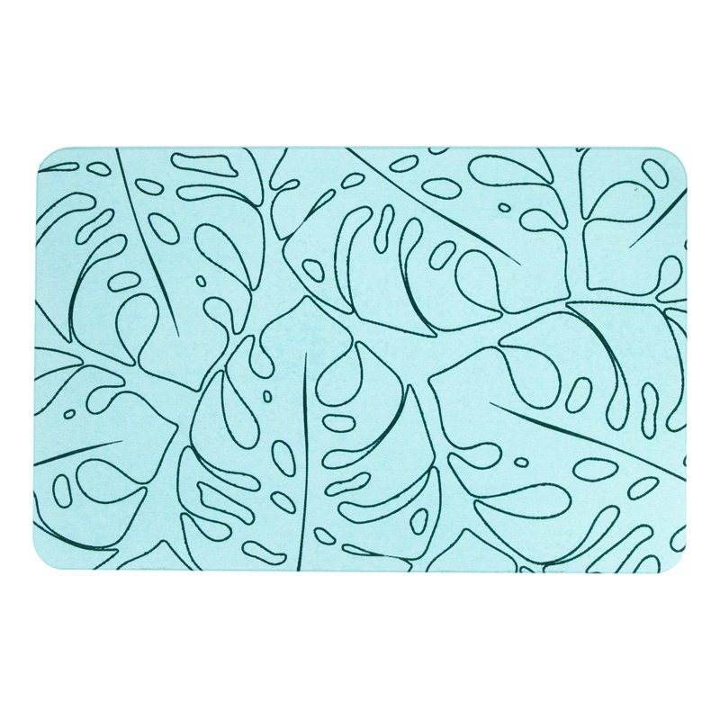 Non-Slip Bath Mat, Aqua Blue