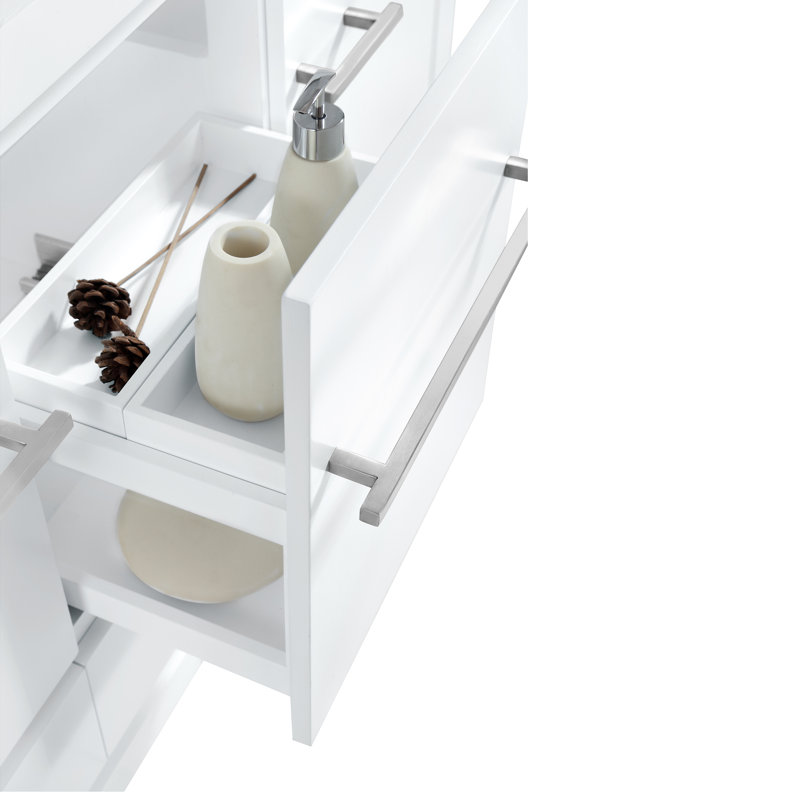 Riley 61'' Double Bathroom Vanity with Quartz Top, White