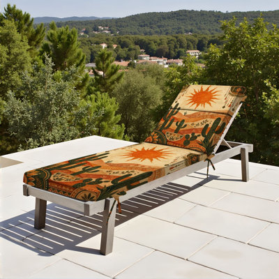  Coussin de patio d'extérieur pour l'extérieur 3 po Boho Desert Landscape Sun Cactus