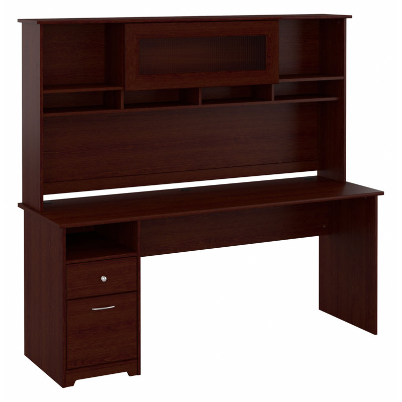Bureau d'ordinateur avec huche Ozro, Cerisier moisson, H 66,3 po x l 71,69 po x P 23,19 po