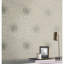 Petite Leaves Floral Metallic Wallpaper Roll-3591375