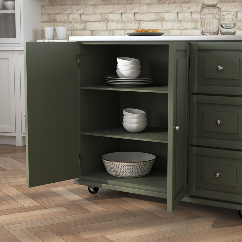 Taniha Kitchen Cart, Sage Green