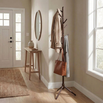 Adjustable Freestanding Coat Rack for Bedroom, Closet, Entrance 68"x17"x17" | Brown