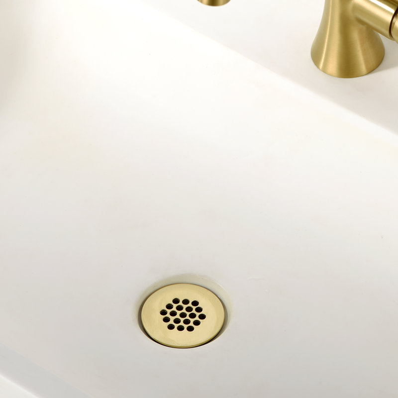 Drain d'évier de salle de bain Grid sans trop-plein, Or brossé