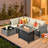 Chappotin Wicker 4 - Person Modular Patio Conversation Sets with Cushions-1938381743