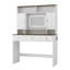 Table de maquillage Farmhouse, coiffeuse de 43 po de large avec miroir éclairé et tiroir de maquillage, grande coiffeuse moderne avec porte-séchoir pour chambre à coucher, blanc