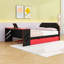 Lit de jour double avec lit gigogne simple et bureau USB-935673478