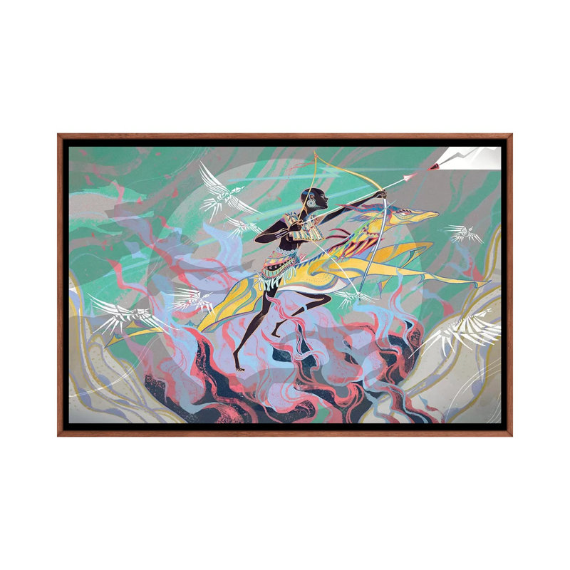 No Deal, No Killing by Sija Hong - Painting on Canvas, 66.04 cm H x 45.72 cm W, Classic Brown Wood Framed