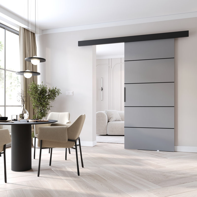 Sliding Door Prim 1K, Interior Door, Grey/Black, 86cm x 205cm