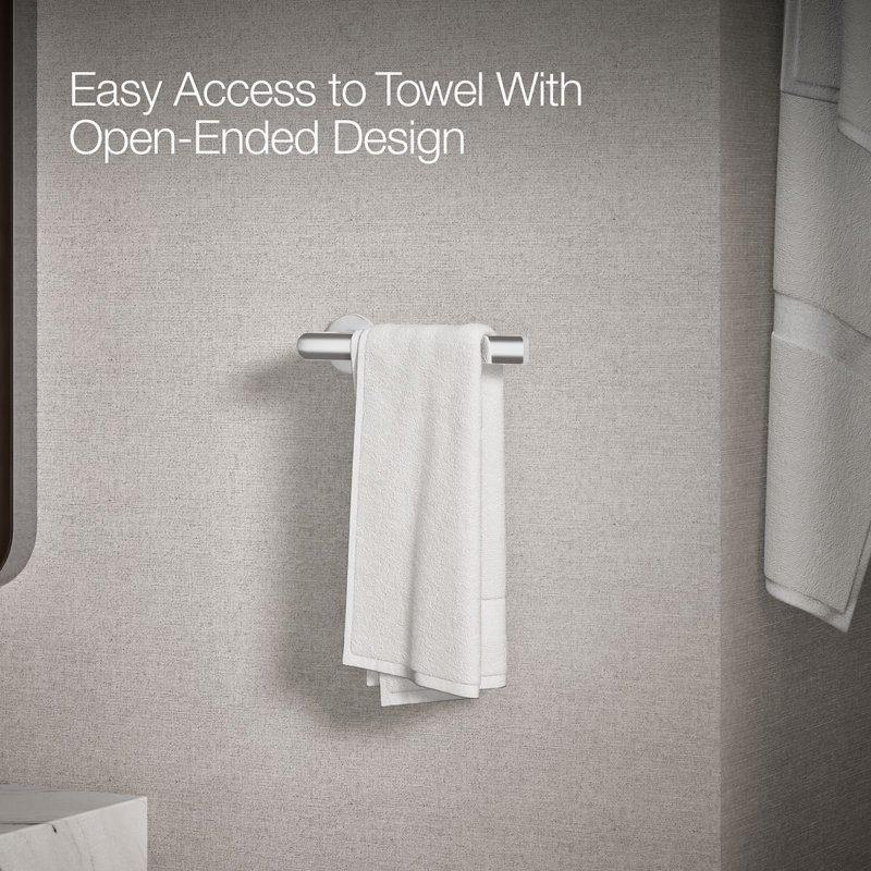 8" Wall Mounted Towel Arm, Polished Chrome