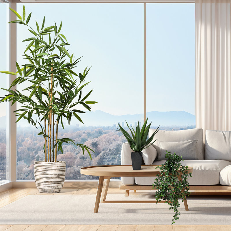 Multi-Size Bamboo Tree Faux Plant Combo  (Set of 3)