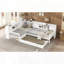 Lit plateforme en L avec lit gigogne, tiroirs de rangement et tablettes-1098921415