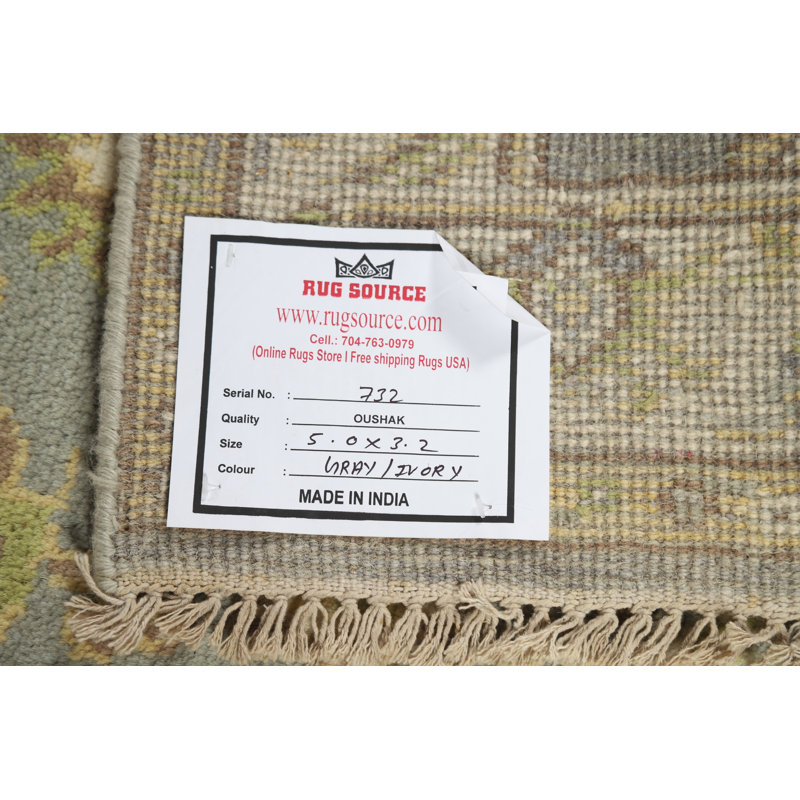 Tapis géométrique en laine Oushak 3 x 5