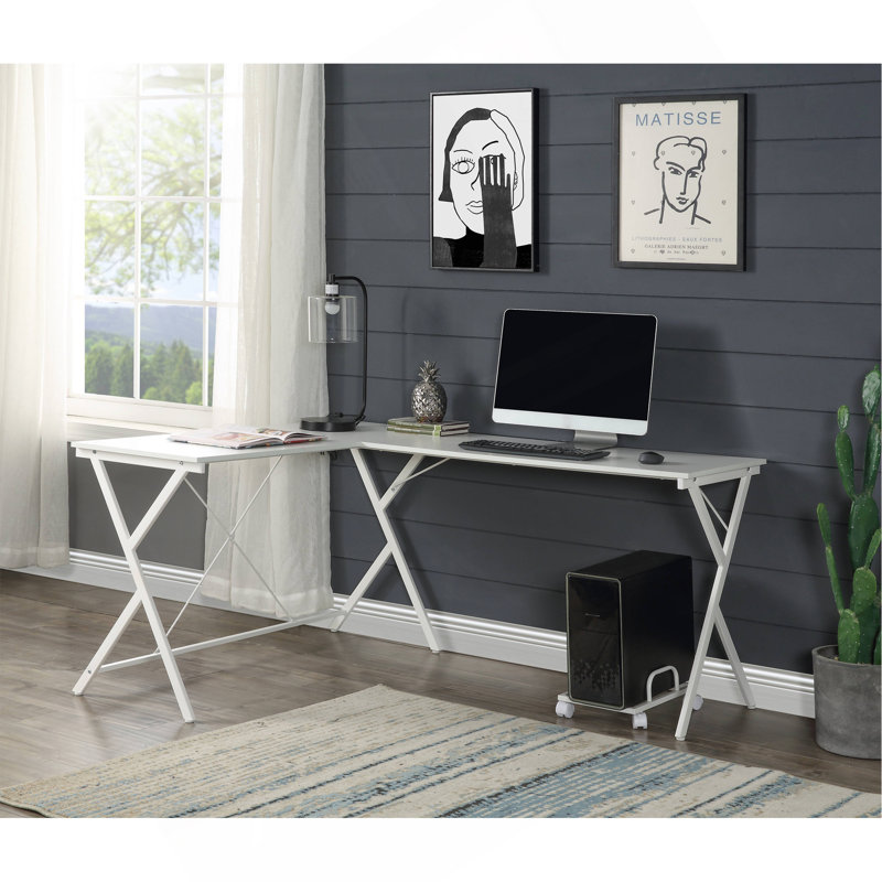 Bureau d'ordinateur polyvalent en forme de L pour une optimisation efficace de l'espace de travail