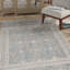 Tapis en laine / coton touffeté à la main Devoe - ivoire / bleu-407345764