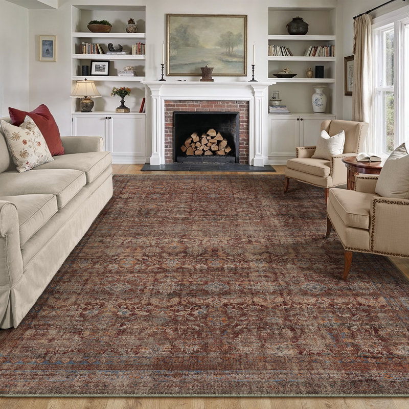 Tapis lavable Amber Vintage, Rectangulaire 8 pi x 10 pi