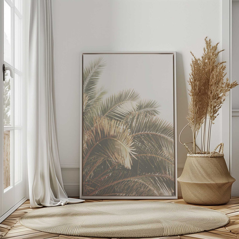Impression sur toile Palm Grove Bliss, Cadre flottant noir satiné, H 36,75 po x l 24,75 po x P 1,75 po