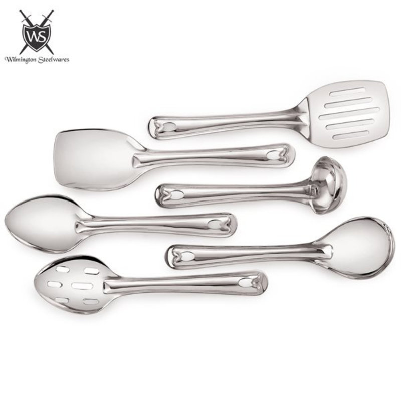 Ensemble 6 pièces d’ustensiles de cuisine en acier inoxydable 9 "Wilmington Steelwares